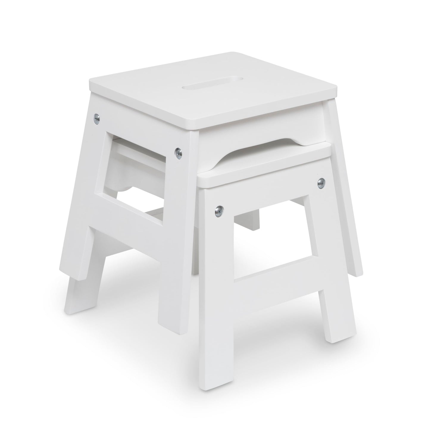 Melissa & Doug Wooden Stools - Set of 2 (White)