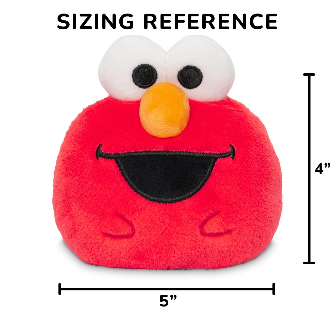 TeeTurtle Elmo and Cookie Monster 4" Reversible Sesame Street Plushie - Cute Kawaii Soft Stuffed Mood Toy for Kids and Adults