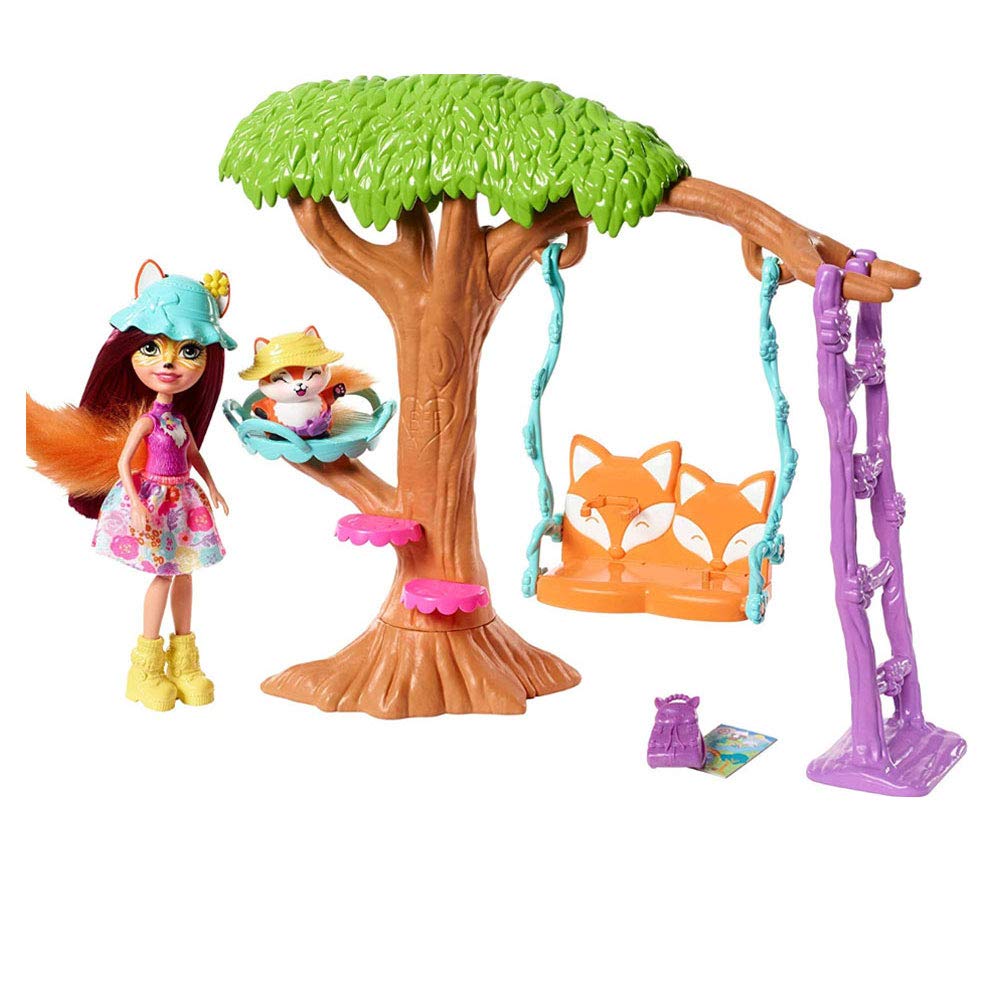 Mattel ENCHANTIMALS Playground Adventures PLAYSET + Felicity Fox Doll & Flick Figure