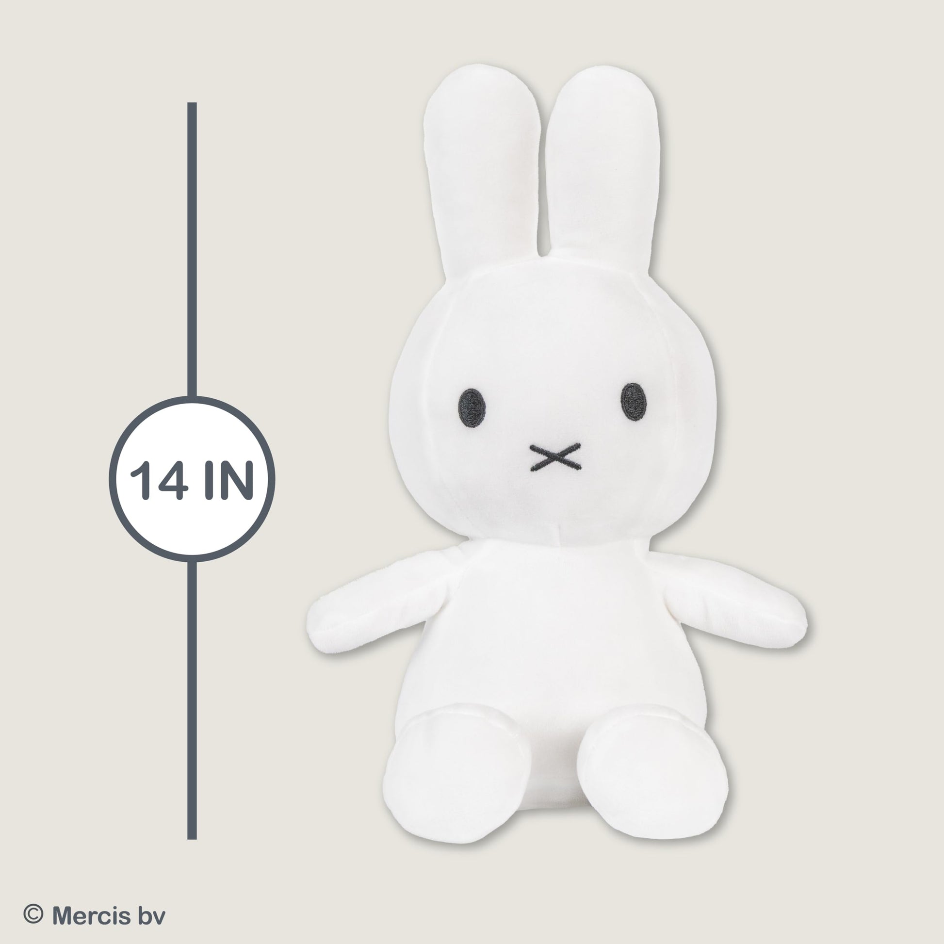 Kids Preferred Miffy Plush Toy, 14 Inch Sitting Dutch Bunny Plush by Dick Bruna, Soft Boa Rabbit Bunny Stuffed Animal Plushie Doll for Girls and Boys