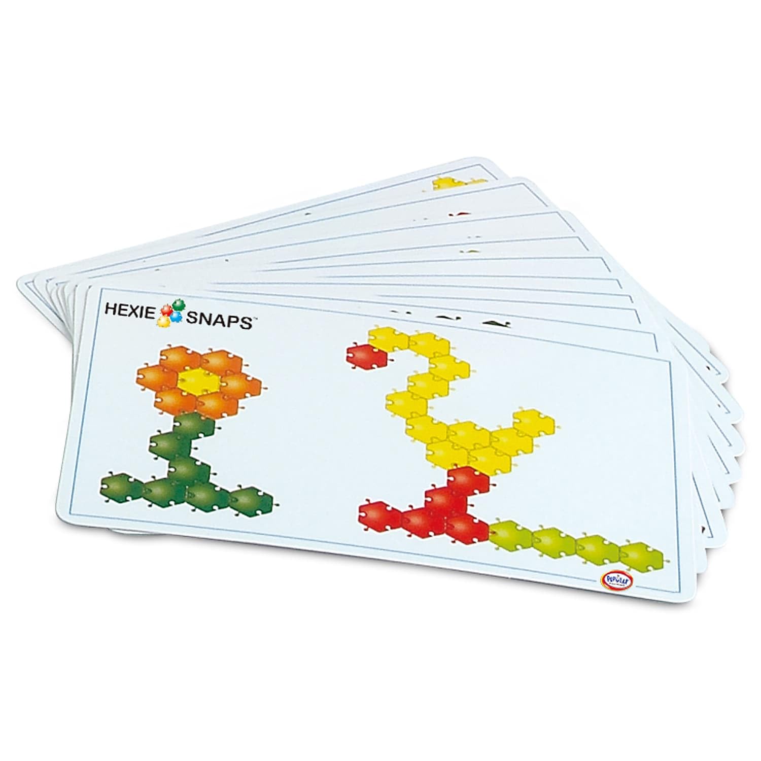 Popular Plaything Pattern Blocks Puzzle Building Educational Toy Stem Gift for Kids 2-6 92 Pieces & Carrying Case - Hexie-Snaps