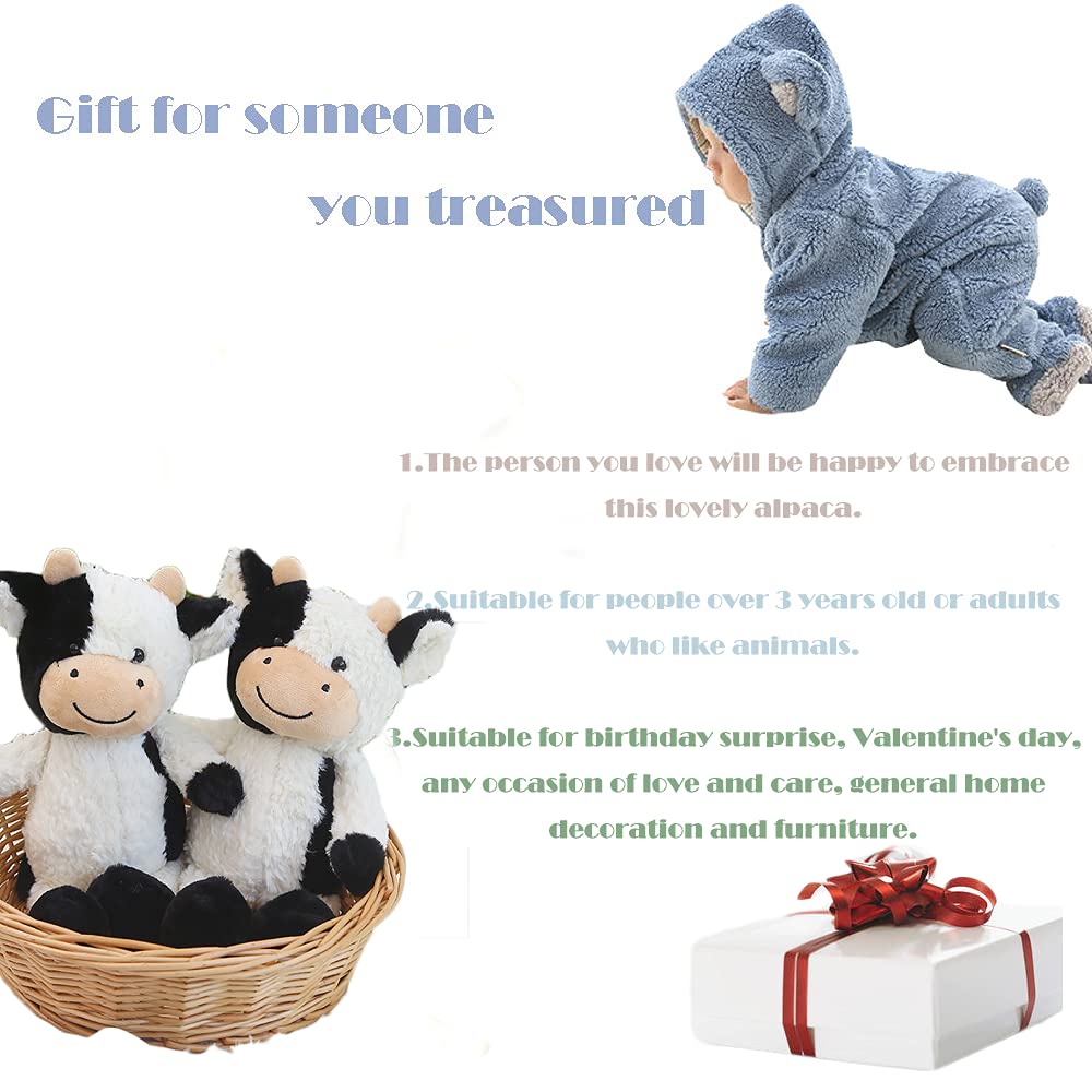 CHELEI2019 11.8" Cow Stuffed Animals Soft Cuddly Cow Plush Toy for Kids