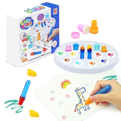 Snidov Magic Brush Drawing Mat for Kids, Mess-Free Painting & Coloring Set with Color-Changing Reveal, Creative Art Activity Toy Gift for Toddlers