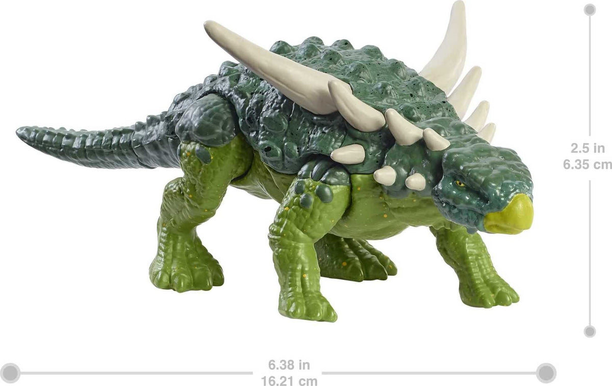 Mattel Jurassic World Fierce Force Dinosaur Action Figure, Sauropelta Dino Toy with Movable Joints, Realistic Sculpting & Single-Strike Motion