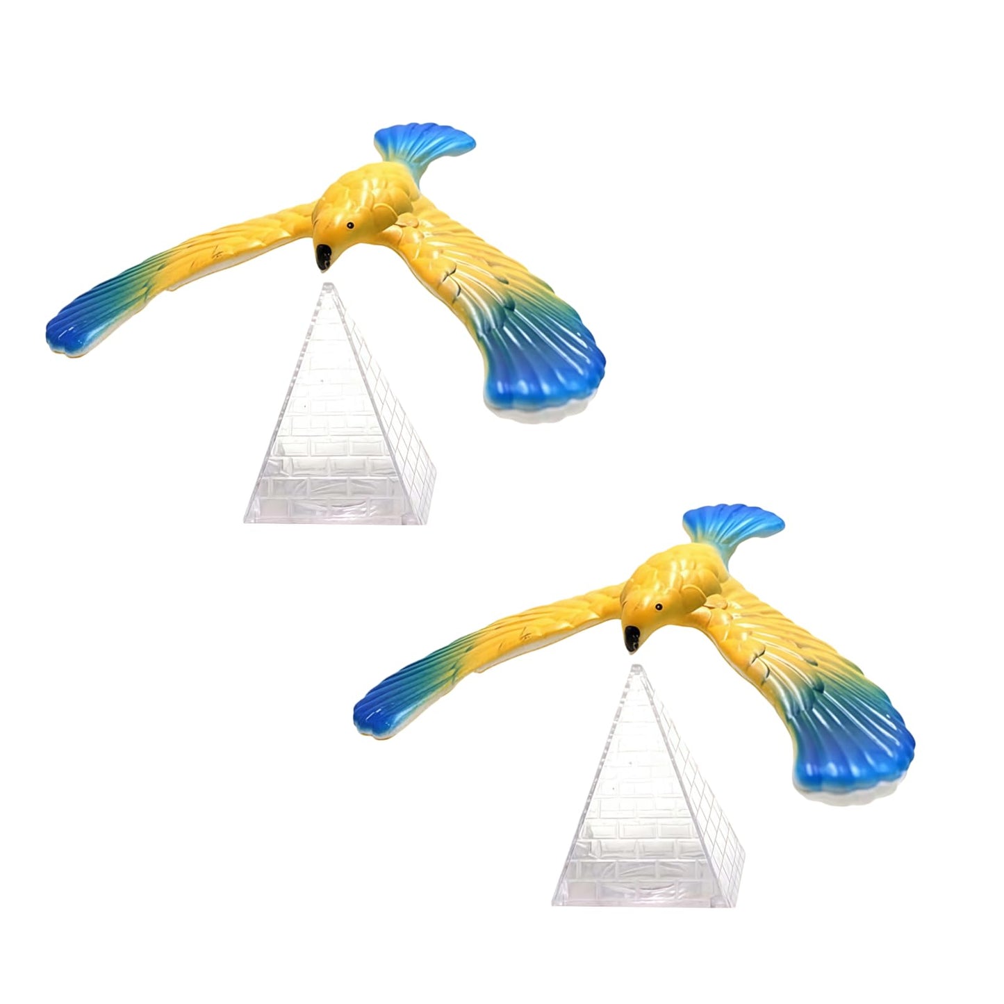 2Pcs Balance Bird with Clear Triangle Stand, Educational Physics Gravity Demonstration, Science Kit