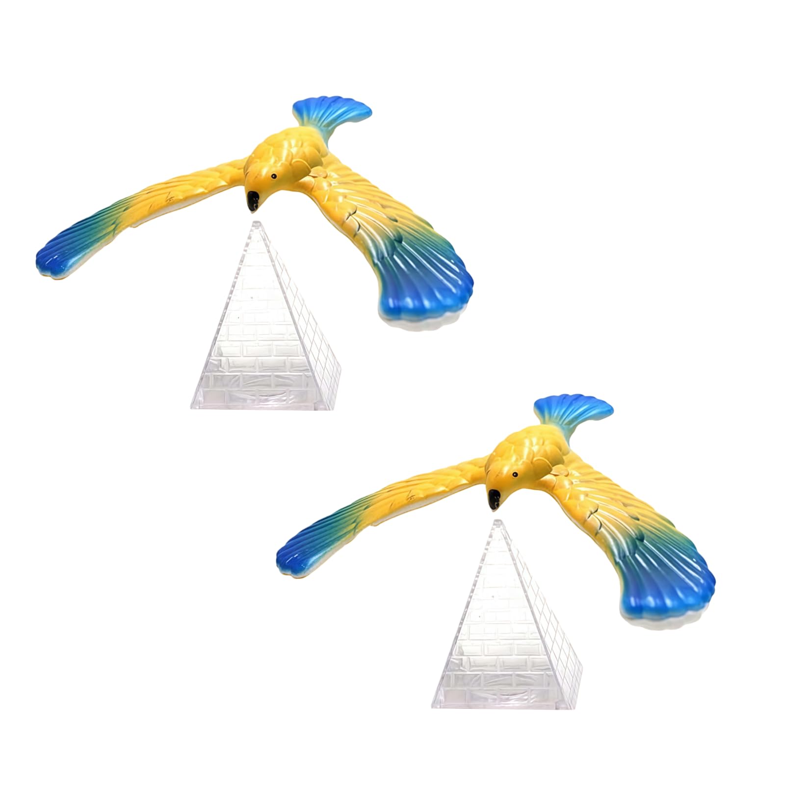 2Pcs Balance Bird with Clear Triangle Stand, Educational Physics Gravity Demonstration, Science Kit