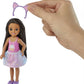 Barbie Chelsea Doll & Pet Playset with 5 Accessories, Brunette Small Doll Wearing Removable Skirt with Kitten, Pet Bed & More