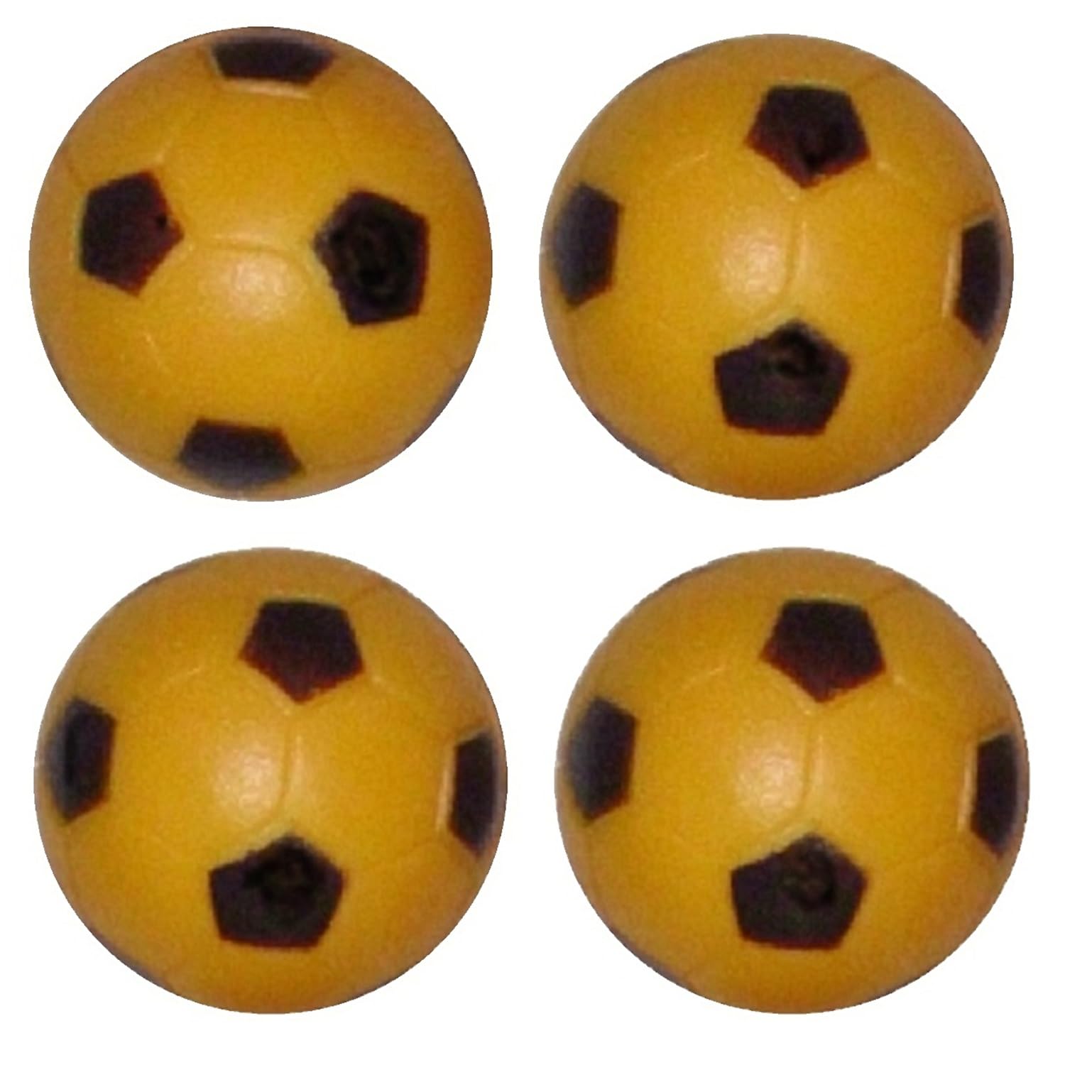 Bank Shot Billiards Set of 4 Foosballs Black/Yellow Soccer 35mm Balls