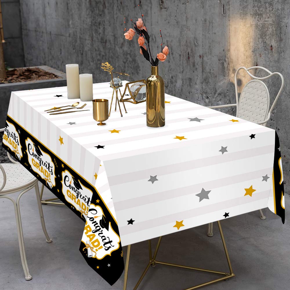 Omgouue 2026 Graduation Tablecloths Banner (54"x 72") Party Decoration Graduation Party Supplies 3pcs