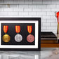 Solid Wood Medal Box,Wooden Display Case for Medals and Badges of Honour?Marathon Medal Storage Box,War Military Three Medal in Black Frame,3D Deep