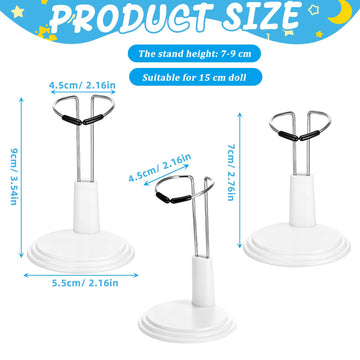 TOYANDONA 4pcs Adjustable Doll Stands for 4 - 6.8 Inches: White Plastic Doll Holders Action Figure Stands for Mini Bears Collectible Photography