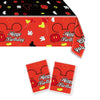 SHONHONG 2pcs Red Cartoon Mouse Party Tablecloth,Red Mouse Theme Birthday Decoration