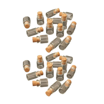 20Pcs Dollhouse Glass Jars Miniature: 1/12 Scale Glass Bottles Food Container for Kitchen Restaurant - Mini Canister Empty with Cork?Dollhouse