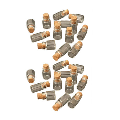 20Pcs Dollhouse Glass Jars Miniature: 1/12 Scale Glass Bottles Food Container for Kitchen Restaurant - Mini Canister Empty with Cork?Dollhouse