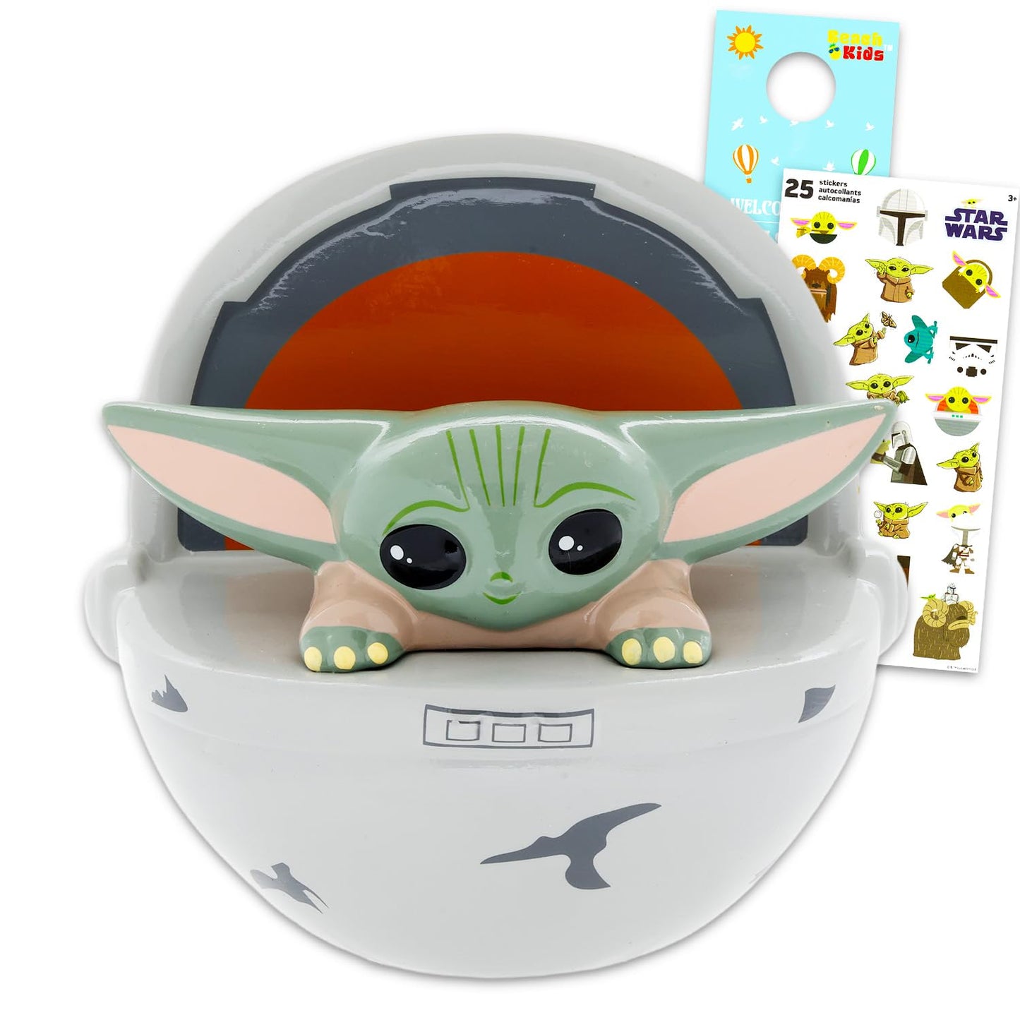 Baby Yoda Piggy Bank for Kids - Bundle with 12" Money Coin Saving Jar