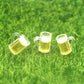 4Pcs Yellow 1:12 Scale Realistic Beer Drinking Cups Dollhouse Accessory, Porcelain Miniature Mugs Decor
