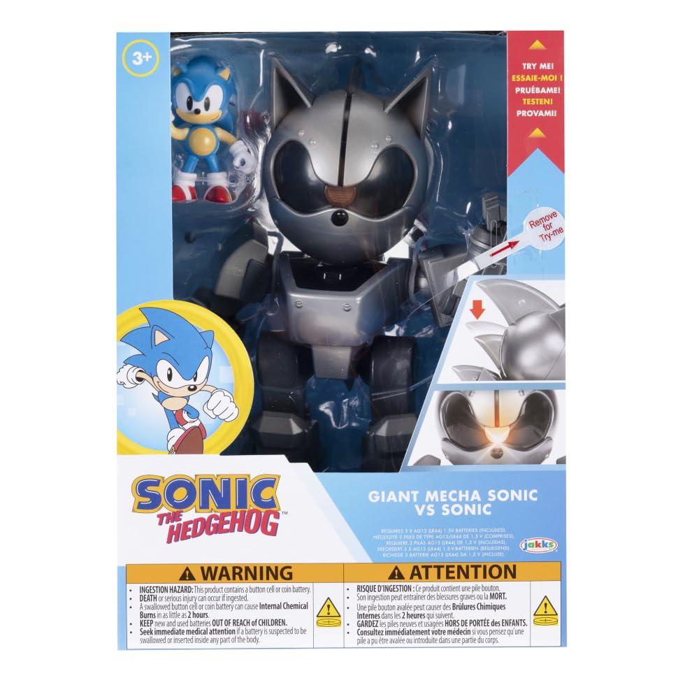 Sonic The Hedgehog - JAKKS Pacific - Giant Mecha Sonic Battle Set - Articulated Figures - Official Licensed - Kids Toy