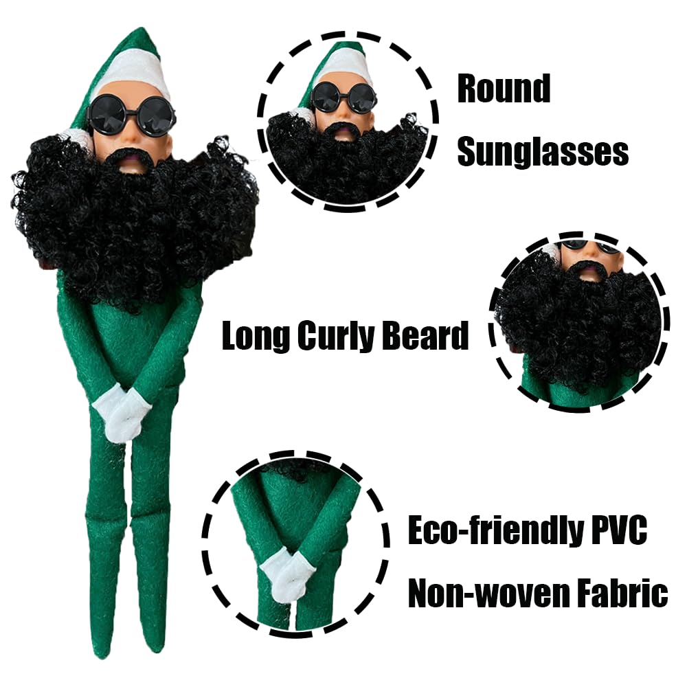 Dumwick Christmas Elf Doll Plush Toy, Funny Holiday Figure with Sunglasses