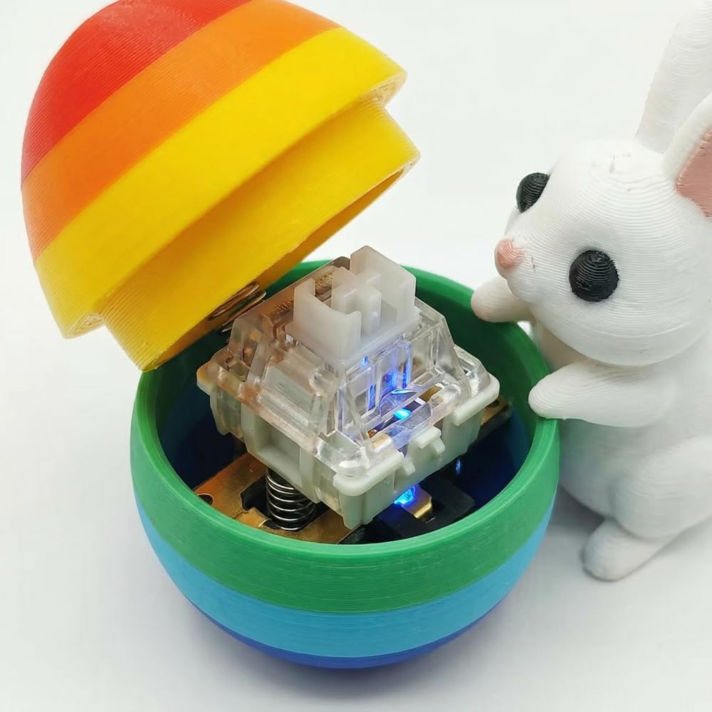 Easter Bunny Pop-Up Fidget Toy, 3D Printed Press Action Sensory Toy, 7cm Portable Stress Relief Toy for Adults & Teens, Easter Themed Desk Decor