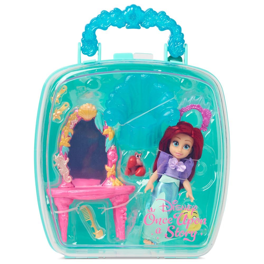 Disney Store Official Princess Ariel Once Upon a Story Doll Playset, 5 Inch Mini Doll Playset - Mini Figures with Accessories, The Little Mermaid Toys