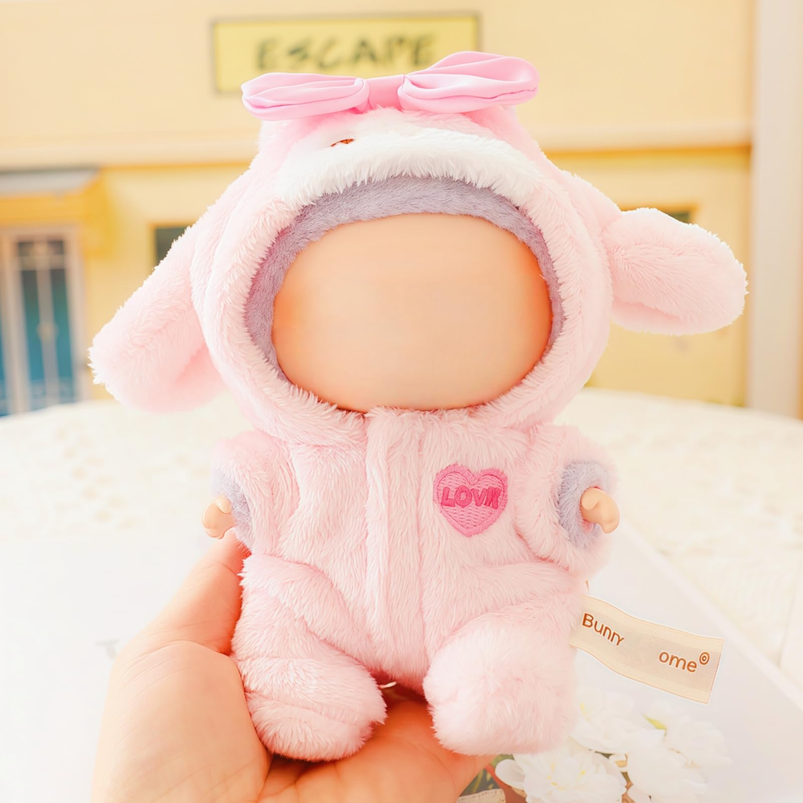 Clothes for Labubu 17cm Doll , Overalls Set for 6.7inch Doll Pajamas, Faking Animal Style Outfit Jumpsuit, Cute Fashion Dress Up Clothes Accessories