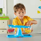 hand2mind Colorful Nestable Bucket Balance, Clear Double Bucket Balance Scale for Liquids and Solids, Easy to Assemble Kids Scale, Space Saving