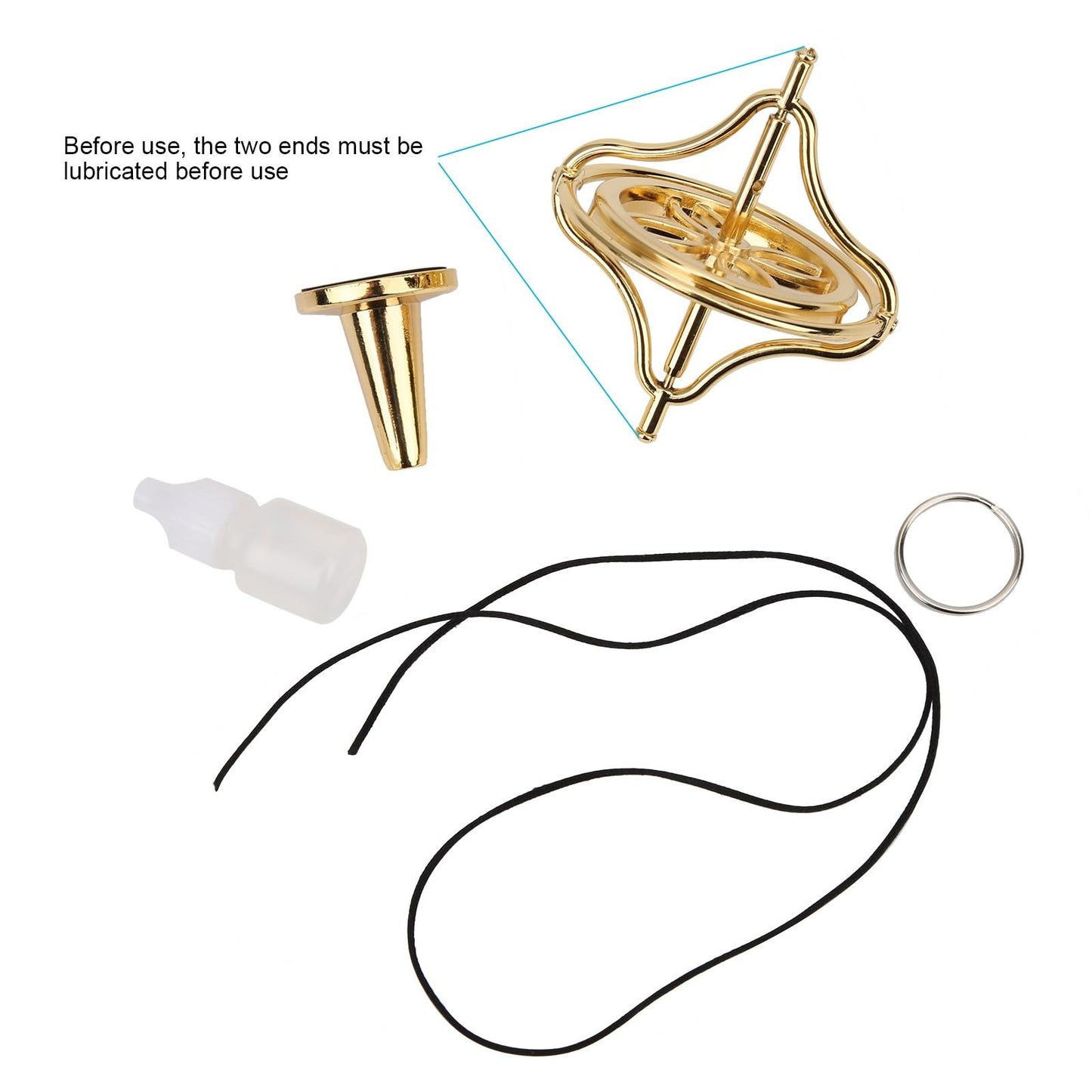 Moofey Gyroscope Toy, Alloy Spinning Top with String, Rotating Desk Gyroscope Physics Toys for Kids, Adult