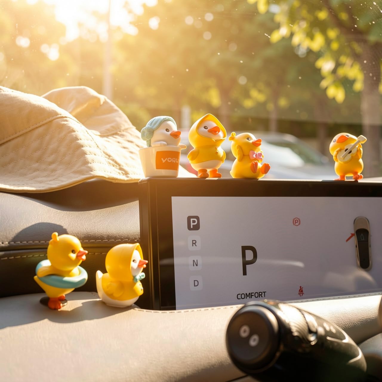 Geermolan 6 PCS Cute Mini Duck Car Accessories Interior Dashboard Decorations, Funny Duckling Home Party Decorations Fairy Garden Landscape Décor