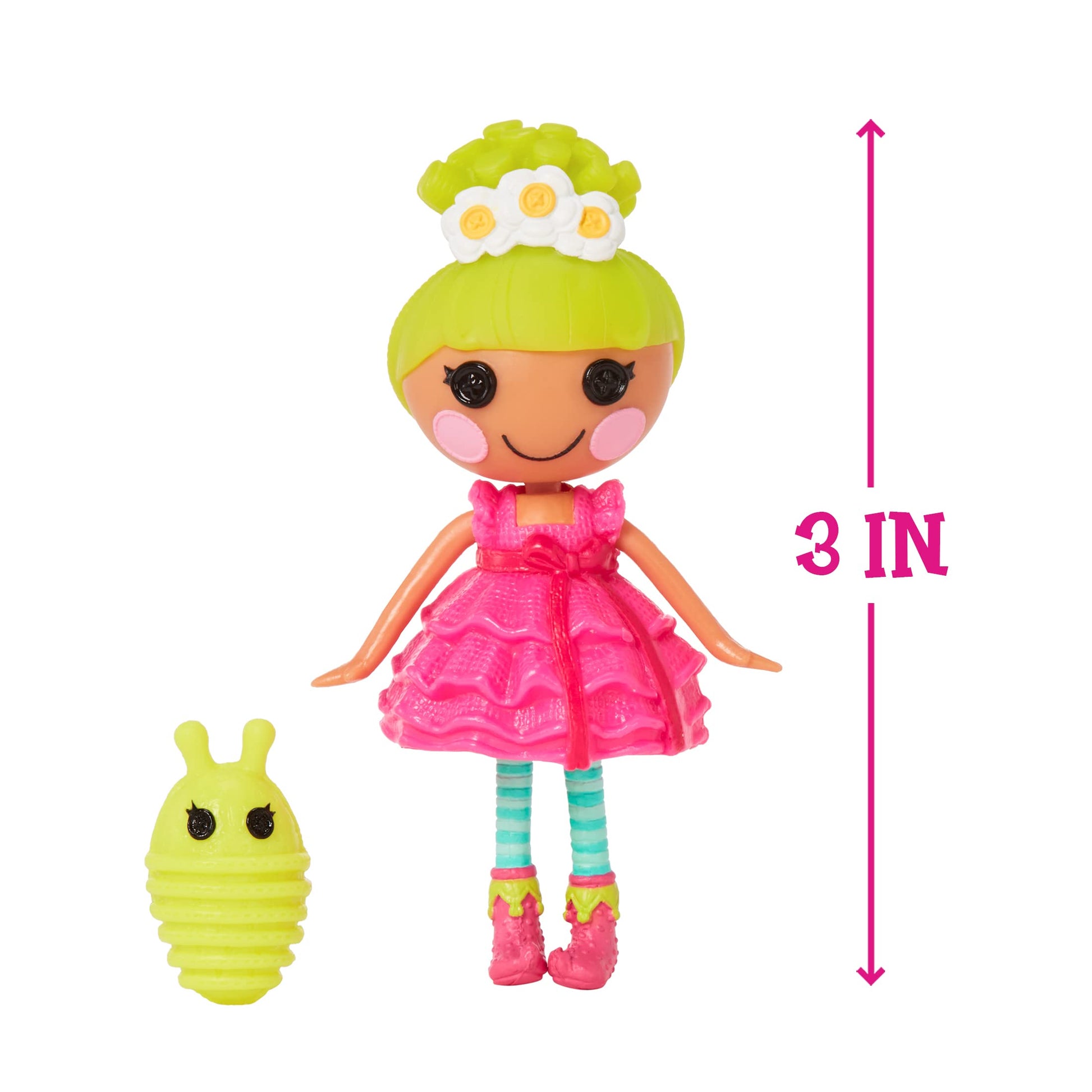 Lalaloopsy Mini Doll - Pix E. Flutters with Mini Pet Firefly, 3" Fairy Doll with Accessories, in Reusable House Package playset, for Ages