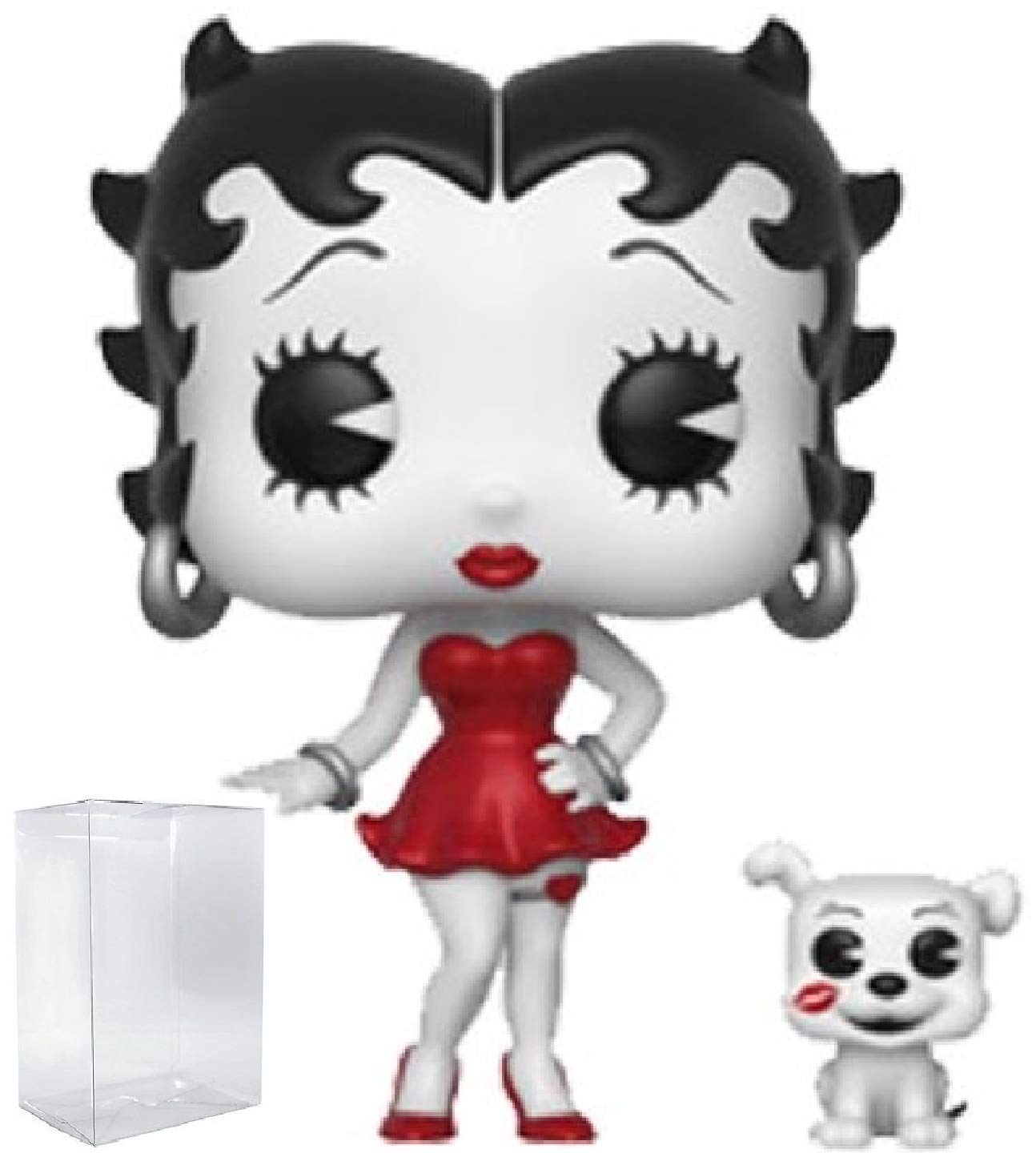Funko Pop & Buddy: Betty Boop - Betty with Pudgy Black & White RED Dress Chase Entertainment Earth Exclusive Vinyl Figure (Bundled with Pop Box