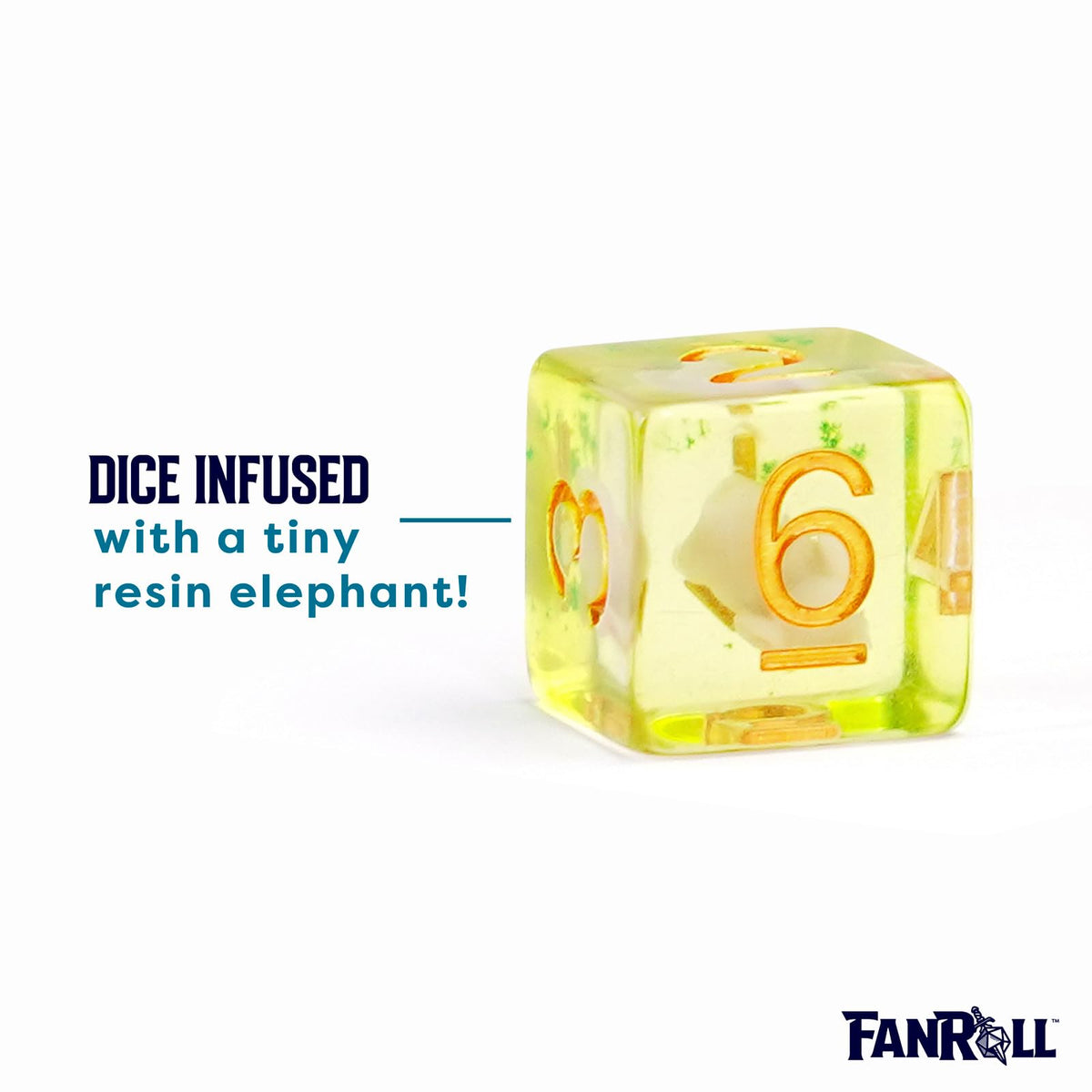 FanRoll 16mm Resin Poly DND Dice Set: Elephant Dice, Role Playing Game Dice for Dungeons and Dragons