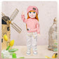 Coconutlin 12 Inch BJD Fashion Girl Doll, 15 Movable Joints, Exquisite Hair and Trendy Casual Outfits (Casual wear-Pink)