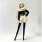 1/6 Scale Miniature Outfit Set, Black Long Sleeve Top with White Shorts