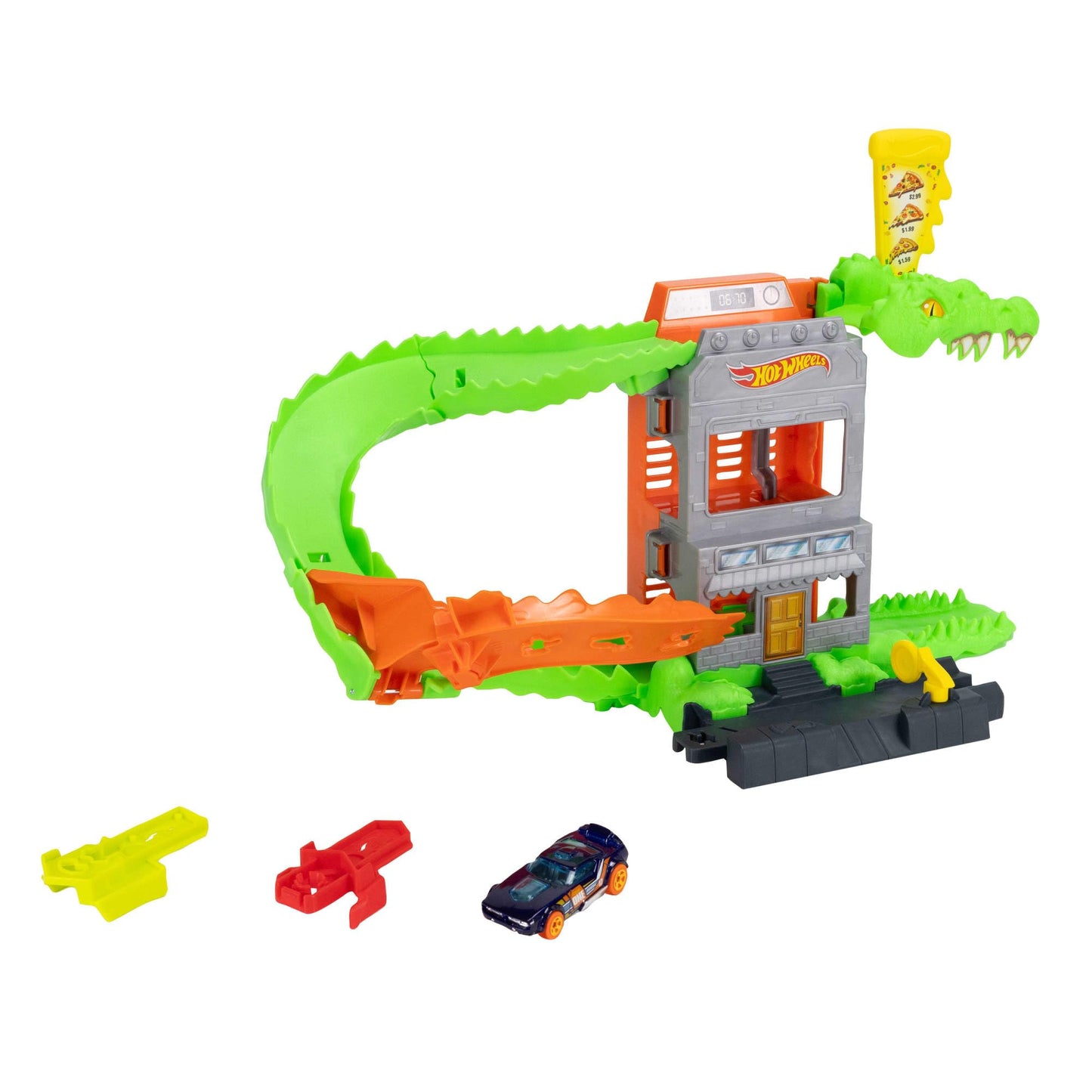 Hot Wheels Croc Pizza Attack Playset & 1:64 Scale Toy Car