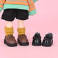 XiDonDon Doll Shoes Leather Shoes for Ob11, body9,GSC,1/12 BJD Doll Accessories Toy Shoes (Black)