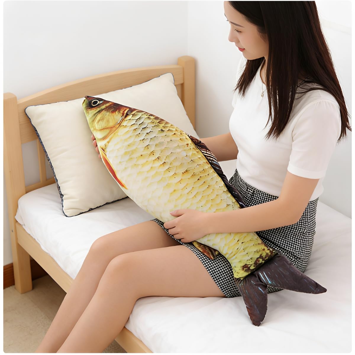 OPHRBU 24 Inch Simulation Fish Plush Pillow Soft Stuffed Toy Gift