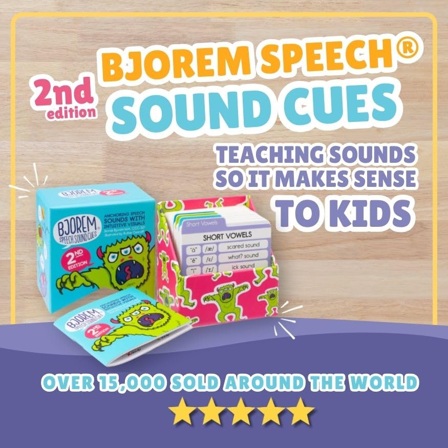 Bjorem Speech® 2nd Edition Sound Cues: Comprehensive Phonetic Cue Cards for Speech Therapy & Literacy Skills - Visual Learning Aids for Apraxia