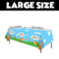 GZBJMYGS Fox Happy Birthday Tablecloth Fox Animal Party Plastic Supplies Animal Theme Baby Shower Boys Girls Blue Birthday Party Supplies Party Picnic