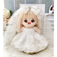 niannyyhouse 20cm Plush Doll Clothes White Lace Wedding Dress Headdress Loose 8in Doll Accessories