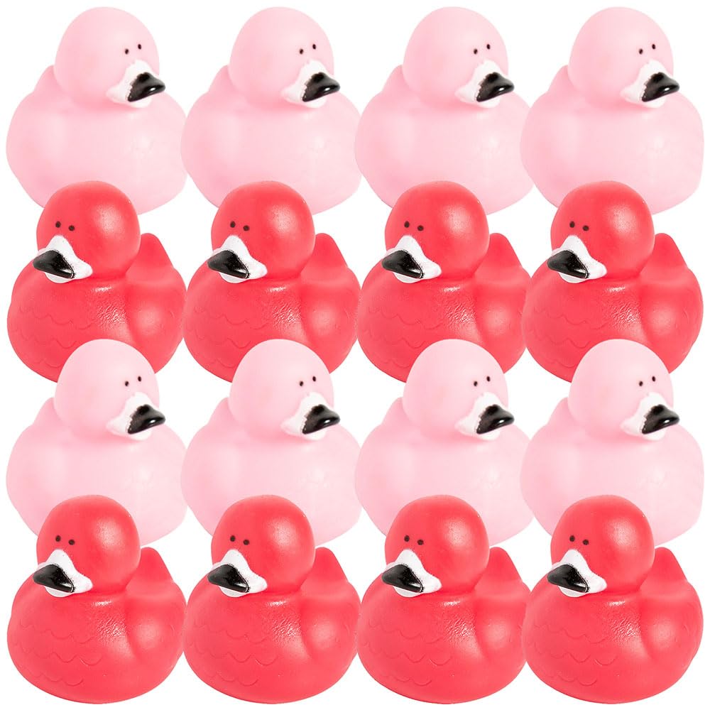 Fun Express Vinyl Flamingo Rubber Duckies | 12 Count | Great for Seasonal Holiday Party Decor, Giveaways, Prizes, and Favors