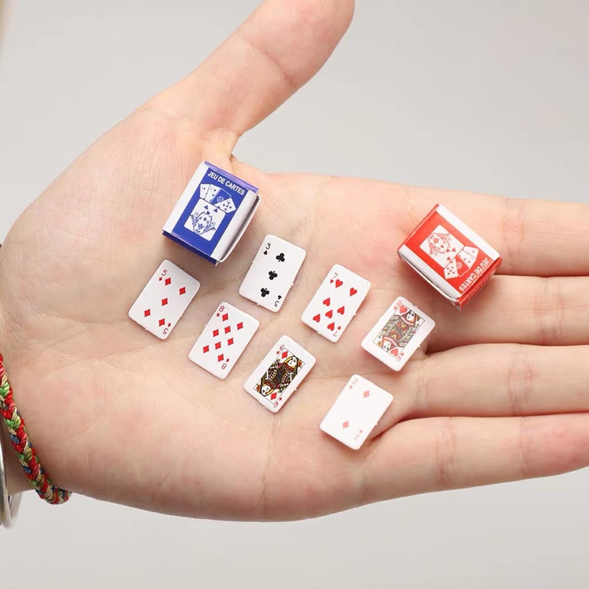 RillyRellow Miniature Poker Playing Cards, Dollhouse Miniatures Poker, Mini Card 1/12 Poker Cards, Mini Playing Cards, for Dollhouse Miniatures