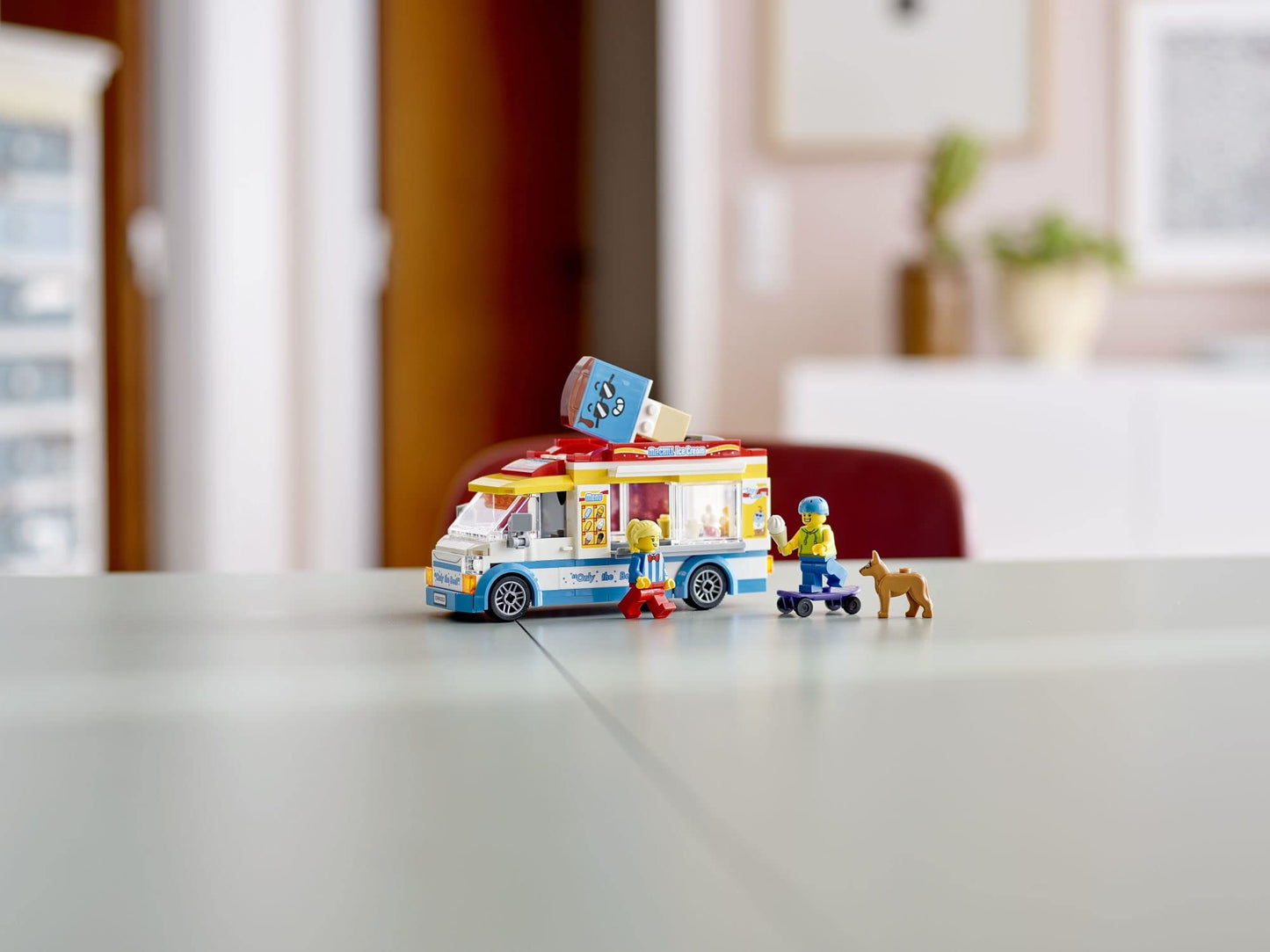 LEGO City Ice Cream Truck Van 60253 Building Toy Set - Featuring Skater Minifigures, Skateboard, and Dog Figure, Fun Gift Idea for Boys, Girls,