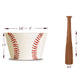 Baseball Cupcake Wrappers+Baseball Bat Cupcake Toppers,Baseball Party Decorations-24PCS