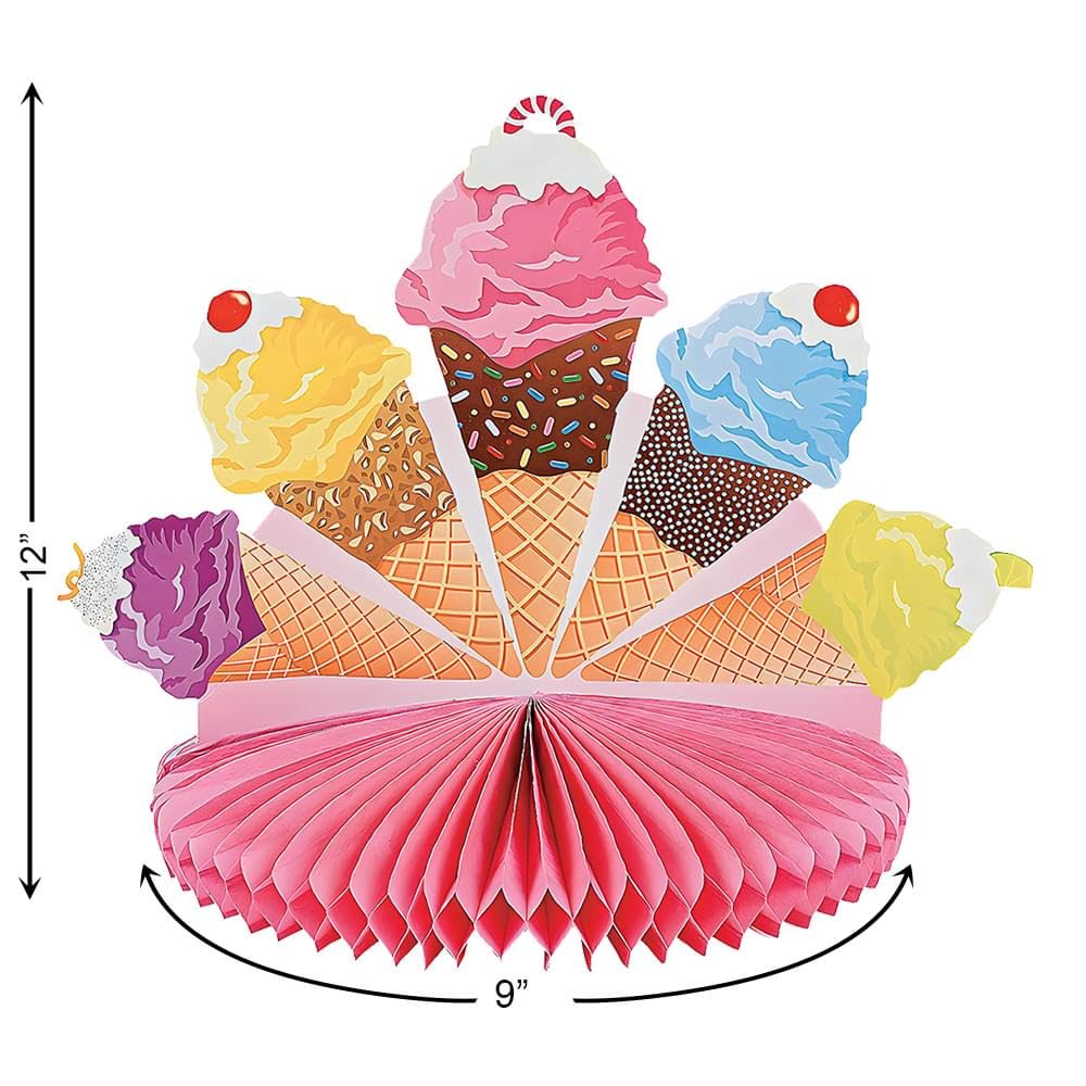 Fun Express - I Scream For Ice Cream Centerpiece for Birthday - Party Decor - General Decor - Centerpieces - Birthday - 1 Piece