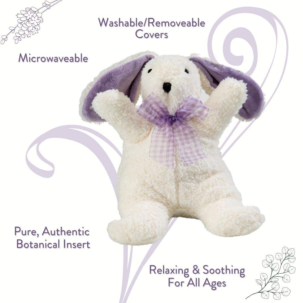 Sonoma Lavender Microwaveable Aromatherapy Stuffed Pillows, Plush Bunny, Lavender Scented with Removable Washable Cover, Lil The Lavender White Bunny