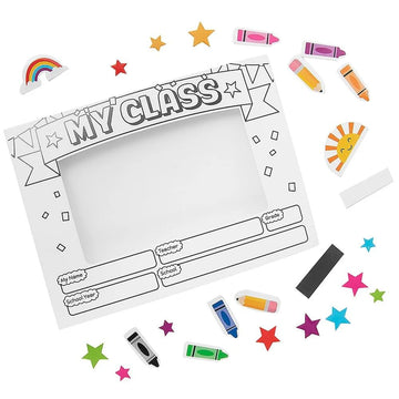 Fun Express Mini Picture Frames Classpack 30 Pieces - Small Frames for Crafts & DIY Valentines Day Craft Kit for Kids Classroom | Paper Picture Frames