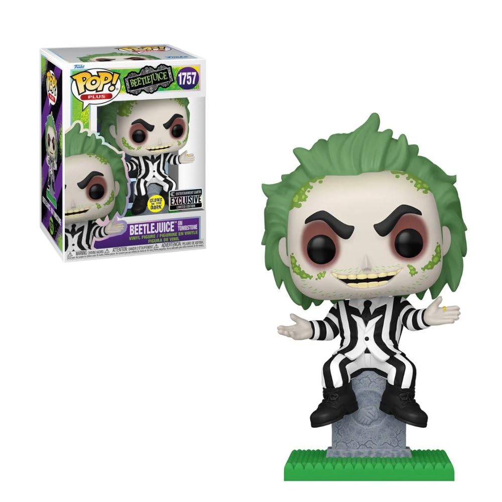 Funko Pop Glows in The Dark Special Edition Beetlejuice on Tombstone Vinyl Figure