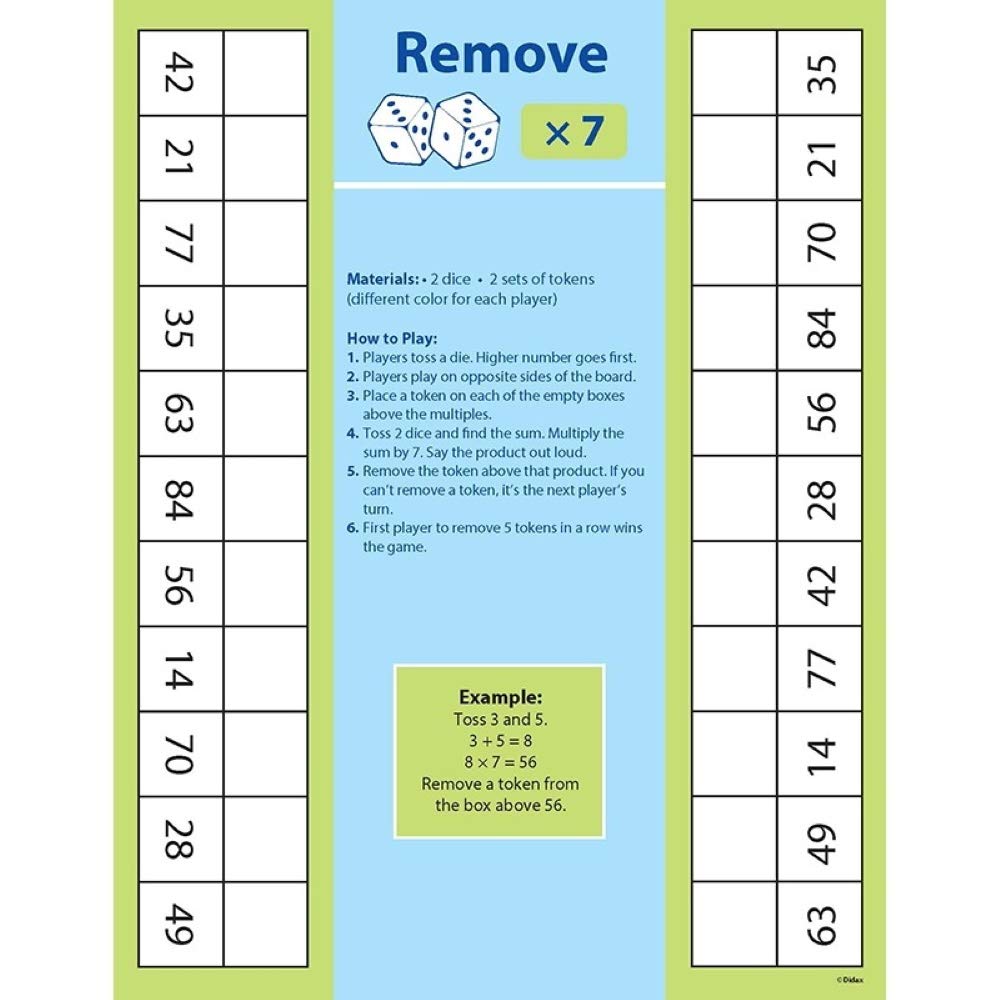 Didax Educational Resources Dice Games for Multiplication Mastery Medium