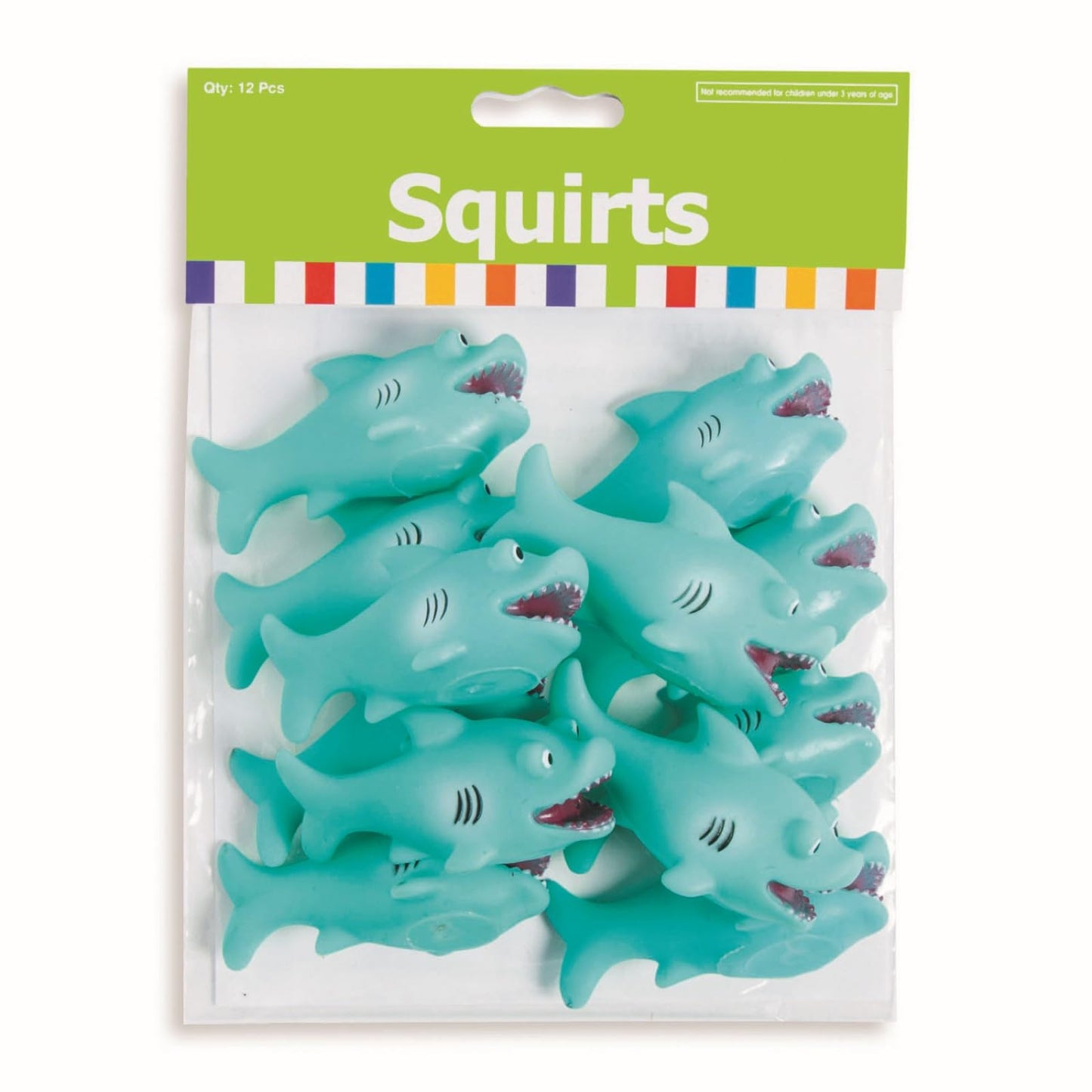 Fun Express Mini Shark Squirt Toys 12 Pack - Water Guns for Kids Bath Toys & Pool Toys Set - Party Favors for Kids Birthday Goodie Bag Stuffers |