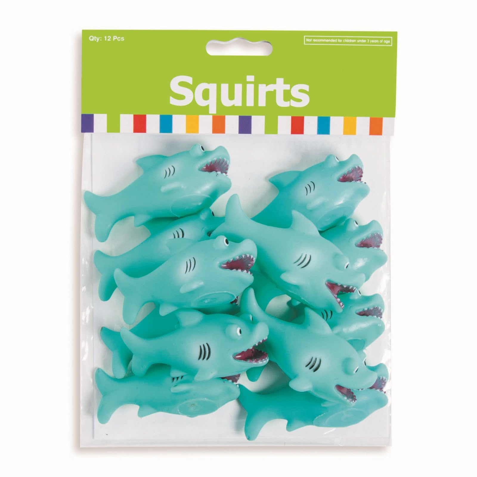 Fun Express Mini Shark Squirt Toys 12 Pack - Water Guns for Kids Bath Toys & Pool Toys Set - Party Favors for Kids Birthday Goodie Bag Stuffers |